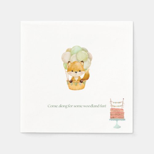 Little Fox Birthday Napkins