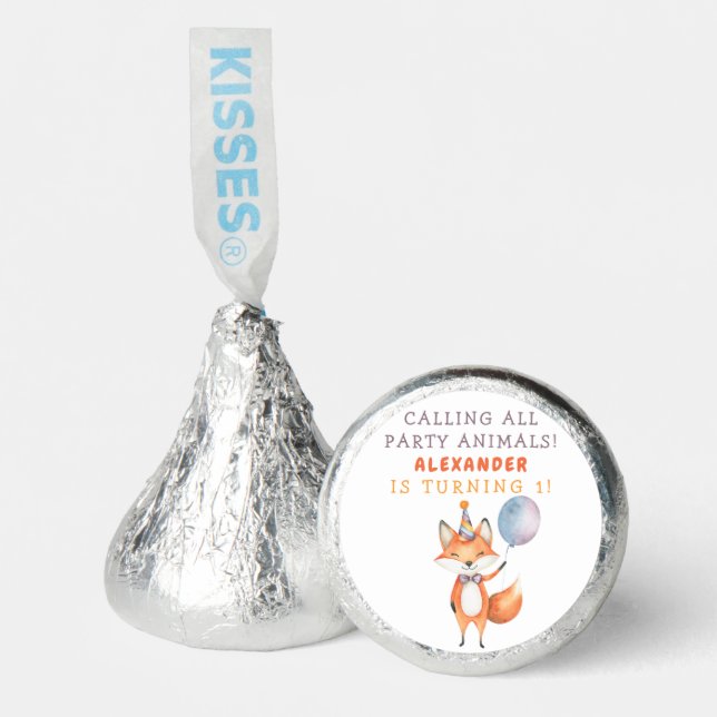 Little Fox Birthday Party Hershey®'s Kisses® (Front)