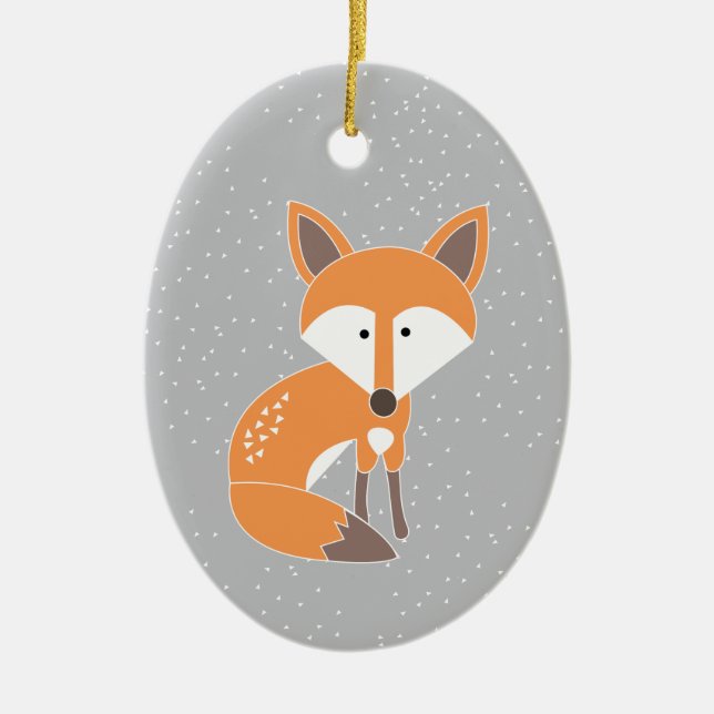 Little Fox Ceramic Ornament (Front)