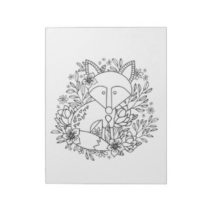 Little Fox Coloring Sheets Notepad