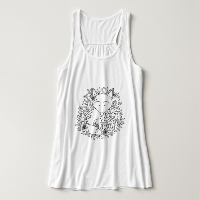 Little Fox Coloring Tank Top (Design Front)