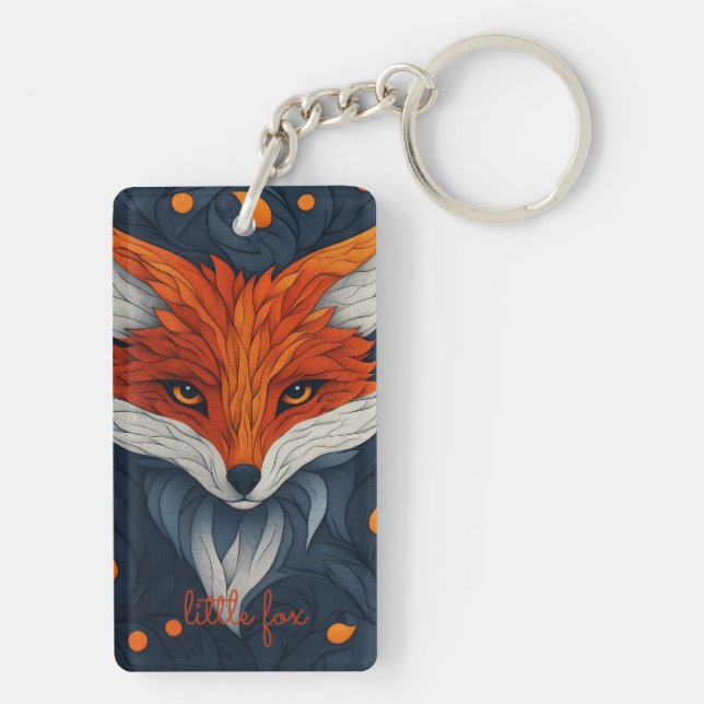 Little Fox Customizable Keychain (Back)