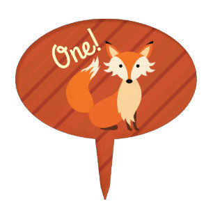 Little Fox Cute Colorful 1st Birthday Party Theme Cake Topper