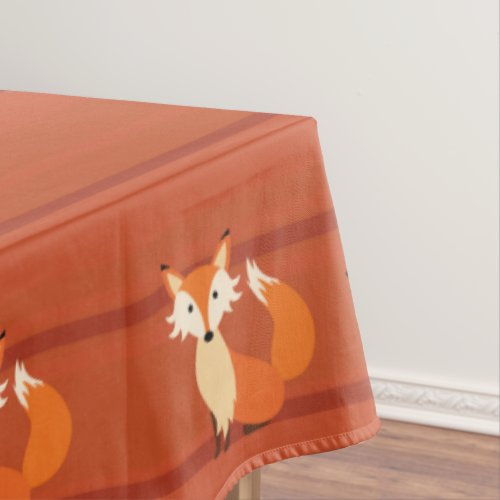 Little Fox Cute Colorful 1st Birthday Party Theme Tablecloth