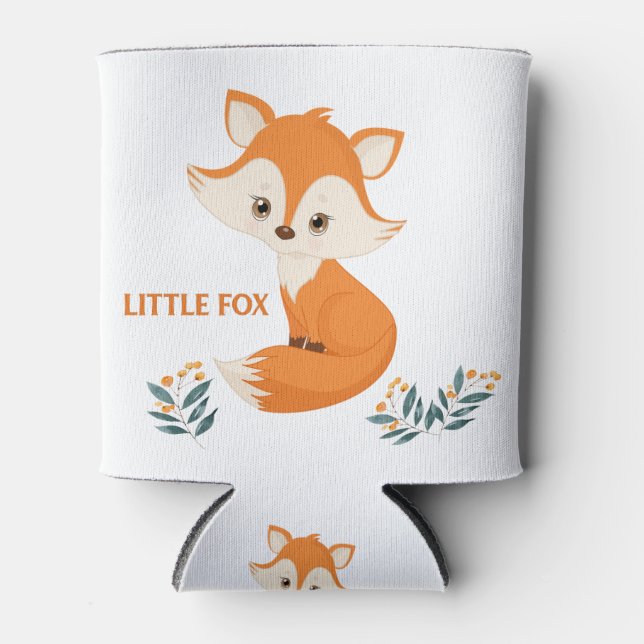 Little Fox,Cute Woodland Animal, Can Cooler (Front)