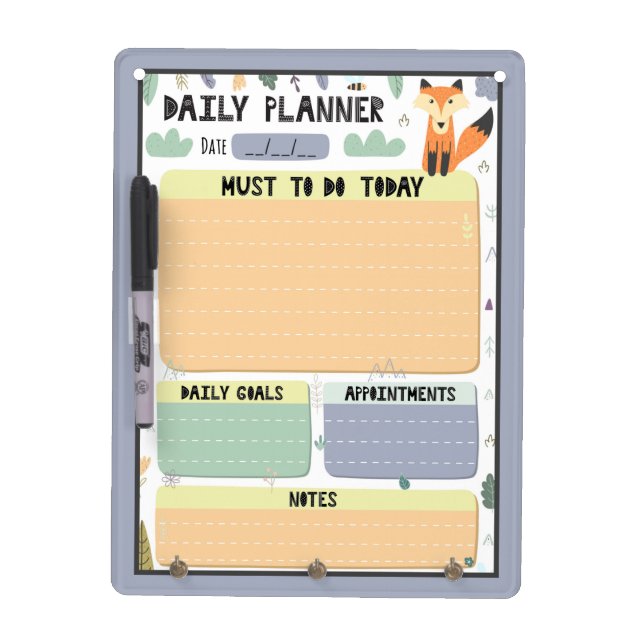 Little Fox Daily Planner Dry Erase Board (Front)