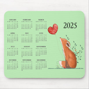 Little Fox Design 2025 Calendar  Mouse Pad