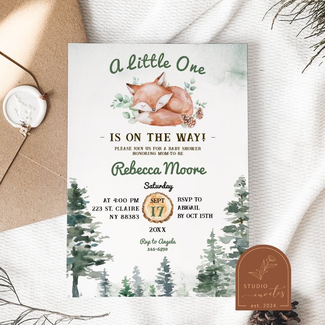 Little Fox Floral Girl Baby Shower Invitation (Creator Uploaded)