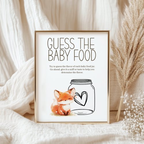 Little Fox Guess Baby Food Baby Shower Game Poster