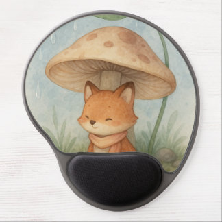 Little Fox in the Rain Gel Mouse Pad