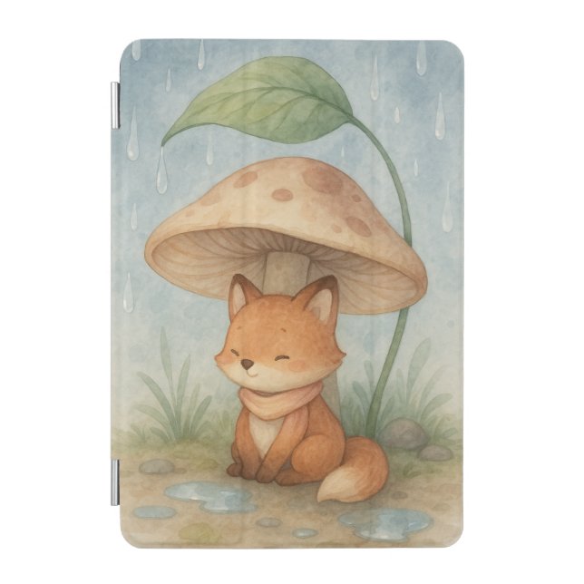 Little Fox in the Rain iPad Mini Cover (Front)