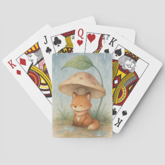 Little Fox in the Rain Poker Cards