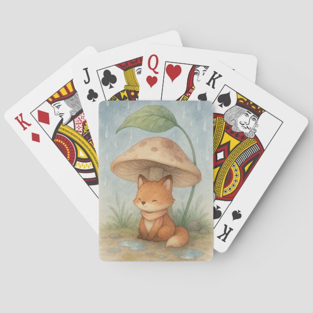 Little Fox in the Rain Poker Cards (Back)