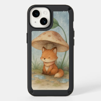 Little Fox in the Rain Speck iPhone 14 Case