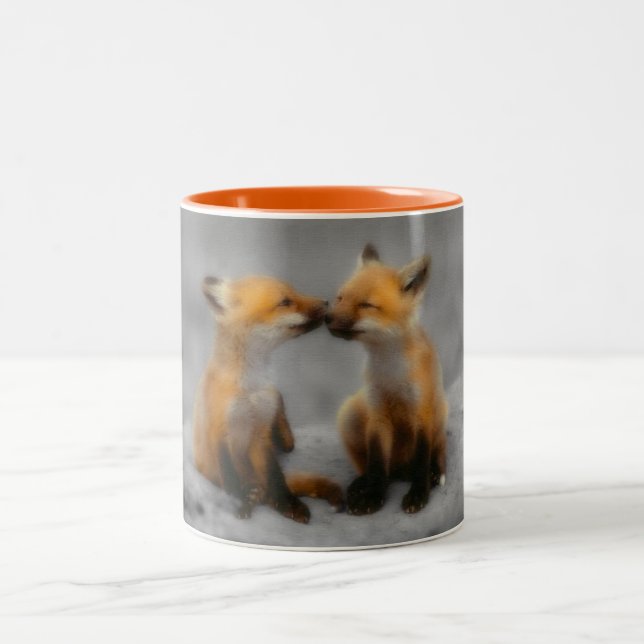 Little Fox Love Two-Tone Coffee Mug (Center)