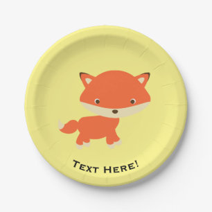 Little fox paper plates