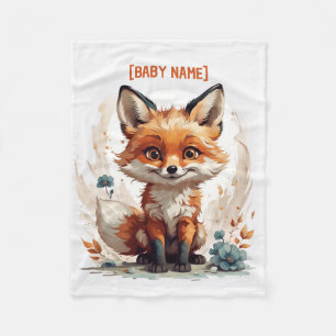 Little Fox Personalized Fleece Blanket