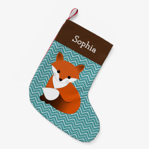 Little Fox Personalized Small Christmas Stocking