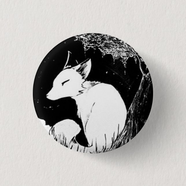 Little Fox Pinback Button (Front)