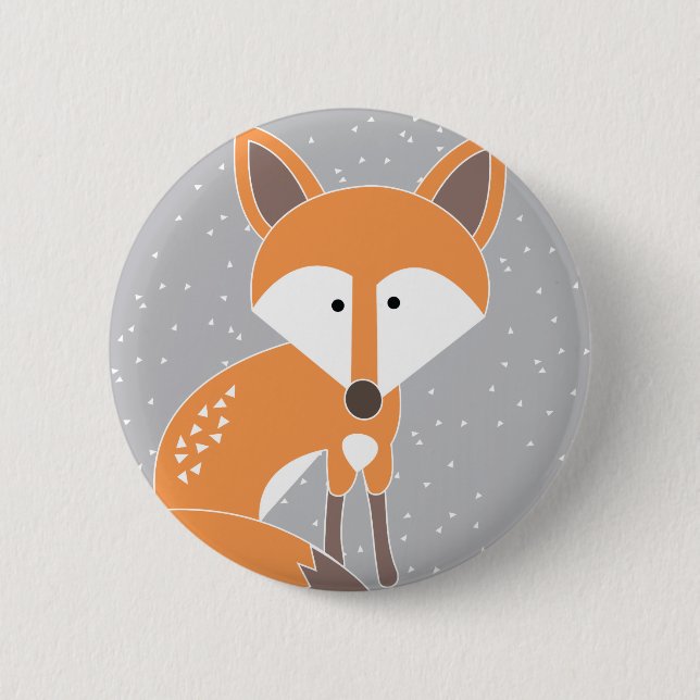 Little Fox Pinback Button (Front)