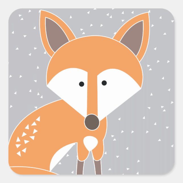 Little Fox Square Sticker (Front)