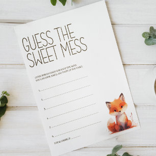 Little Fox Sweet Mess Diaper Baby Shower Game Poster