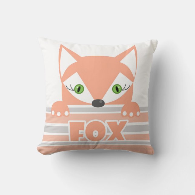 Little Fox Throw Pillow (Front)