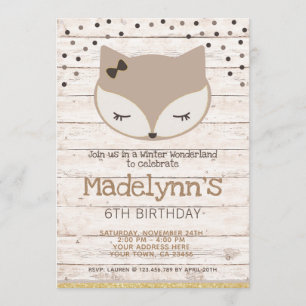 Little fox, wonderland Birthday Invitation