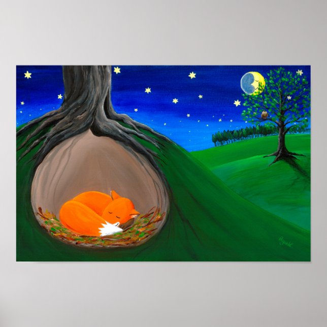 Little Fox | Woodland Nursery Dreamy Poster (Front)