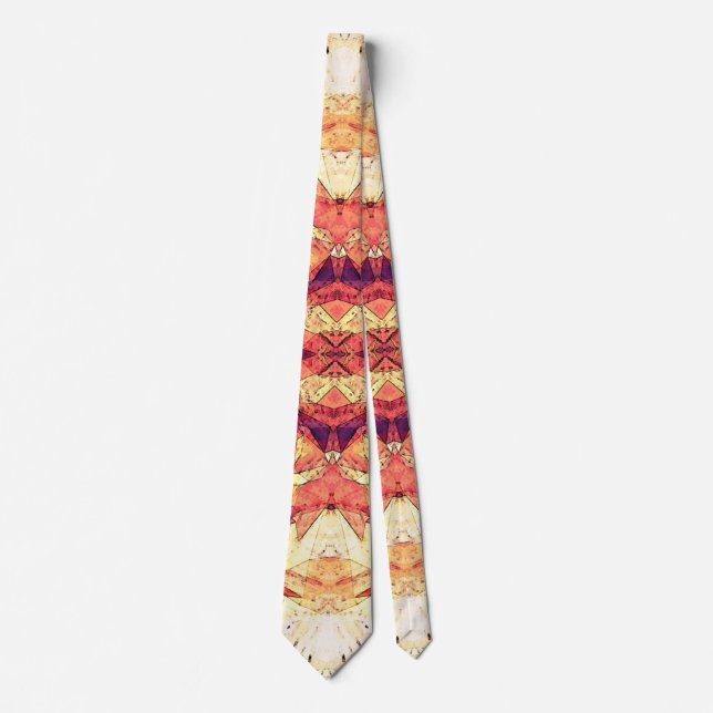Little Foxes Orange Abstract Men's Necktie (Front)