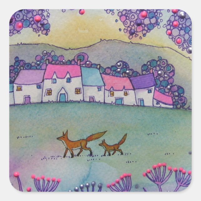 Little Foxes Square Sticker (Front)