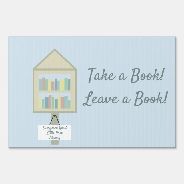 Little Free Library Personalized Lawn Sign (Front)