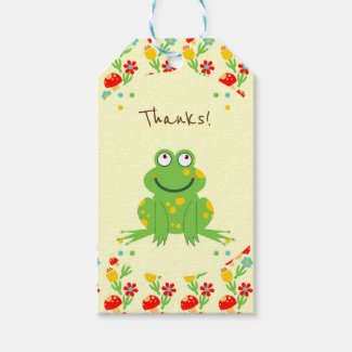 Little frog baby first birthday party gift tags