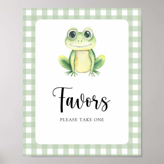 Little Frog Baby shower Favors Poster (Front)
