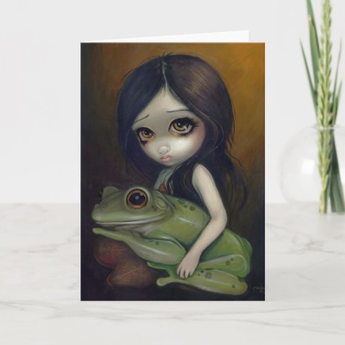 Little Frog Girl Greeting Card