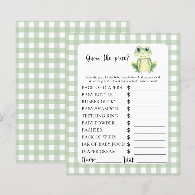 Little frog - Guess the price! Game (Front/Back)