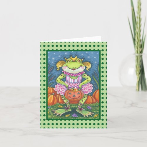 LITTLE FROG HOPPY HALLOWEEN NOTE CARD Verse