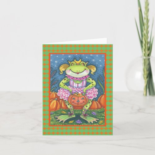 LITTLE FROG HOPPY HALLOWEEN NOTE CARD Verse