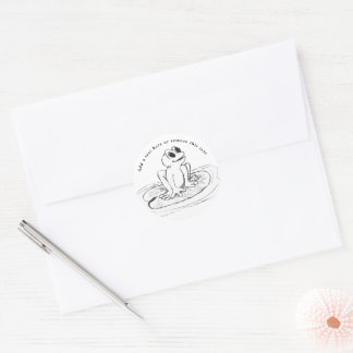 Little Frog on a Lily Pad  Classic Round Sticker