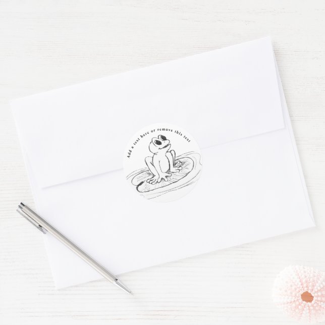 Little Frog on a Lily Pad  Classic Round Sticker (Envelope)