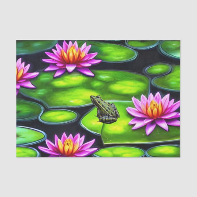 Little Frog on Lily Pad Tissue Paper (Front)