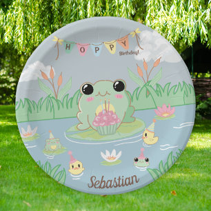 Little Frog Pond Kid's Birthday Paper Plates