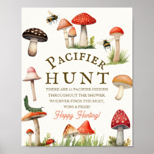 Little Fun Guy Mushroom Bee Baby Pacifier Hunt Poster