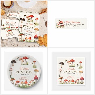 Little Fun Guy Mushroom Bee Boy Baby Shower