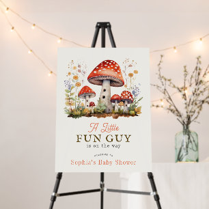 Little Fun Guy Mushroom Floral Baby Shower Welcome Foam Board