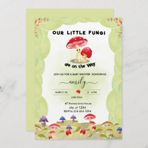 little fungi Mushroom gender neutral baby shower Invitation