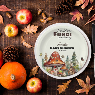 little Fungi Mushrooms Whimsical Woodland Forest Paper Plates