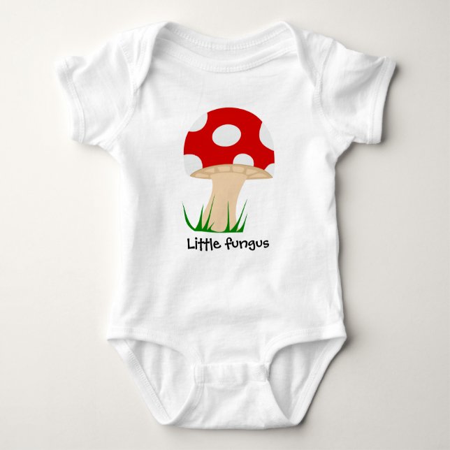 Little Fungus Humorous Kid Apparel Baby Bodysuit (Front)