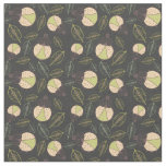 Little funny tick bug and leafs seamless pattern fabric