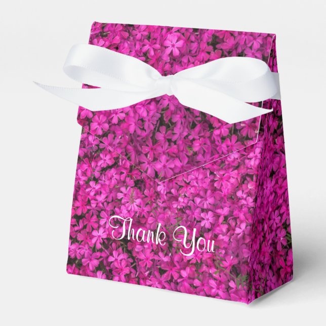 Little Fuschia Flowers Tent Favor Box (Front Side)
